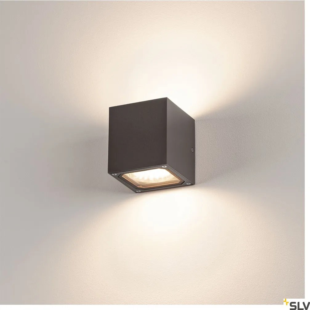 SLV 232535 SITRA CUBE Modern Kültéri Fali Lámpa Antracit GX53 IP44