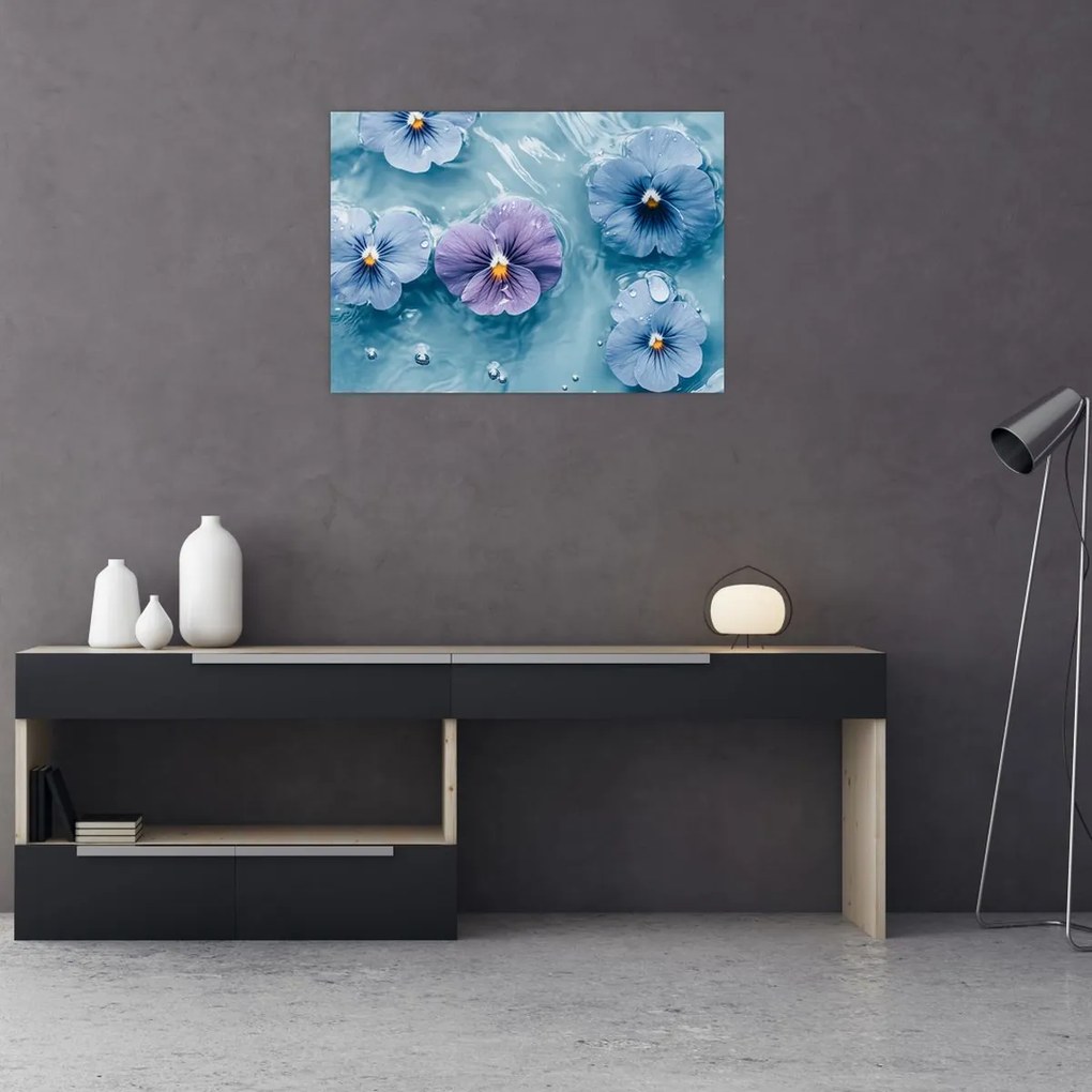 Kép - Ibolyák a vízben (70x50 cm)