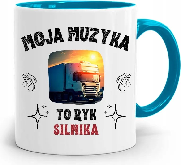 Kamionsofőrnek Tira Bögre Kék Ajándék fényképes nyomattal