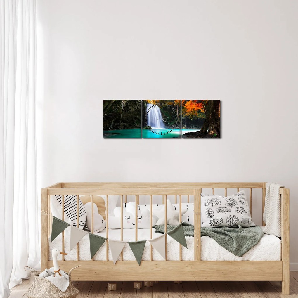 Kép - Smaragd lagúna (órával) (90x30 cm)
