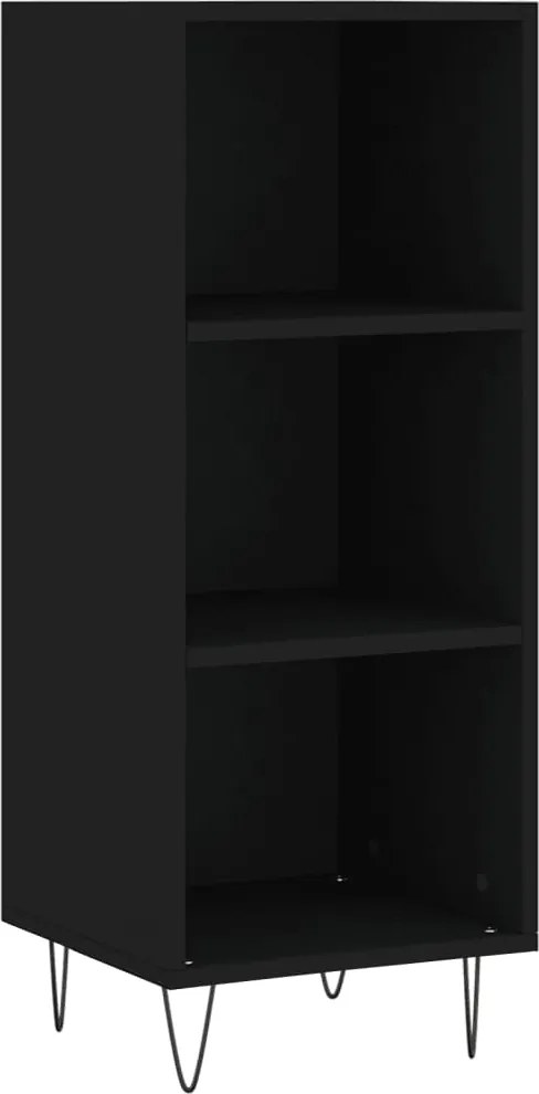 vidaXL fekete szerelt fa tálalószekrény 34,5 x 32,5 x 90 cm
