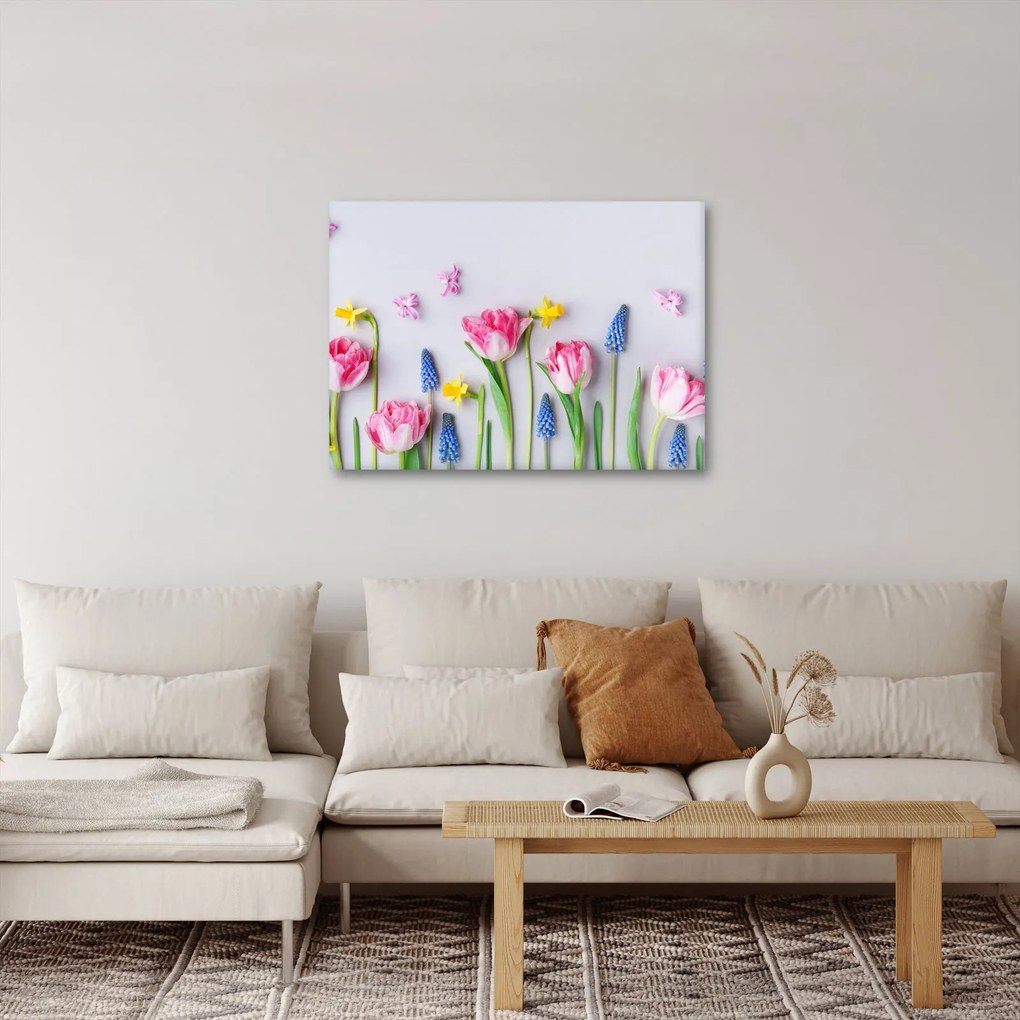 Tavaszi virágok képe (70x50 cm)