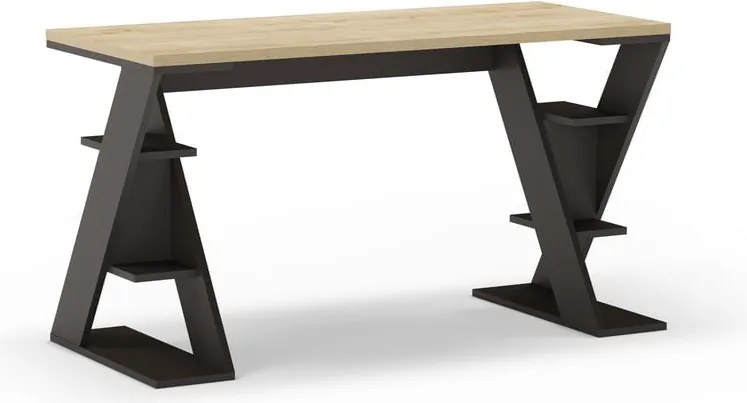 Íróasztal tölgyfa dekoros asztallappal 60x137 cm Butterfly – Marckeric