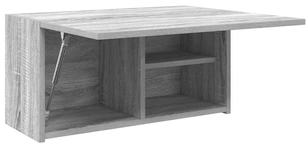 szürke sonoma szerelt fa fali fürdőszobaszekrény 60x25x30 cm