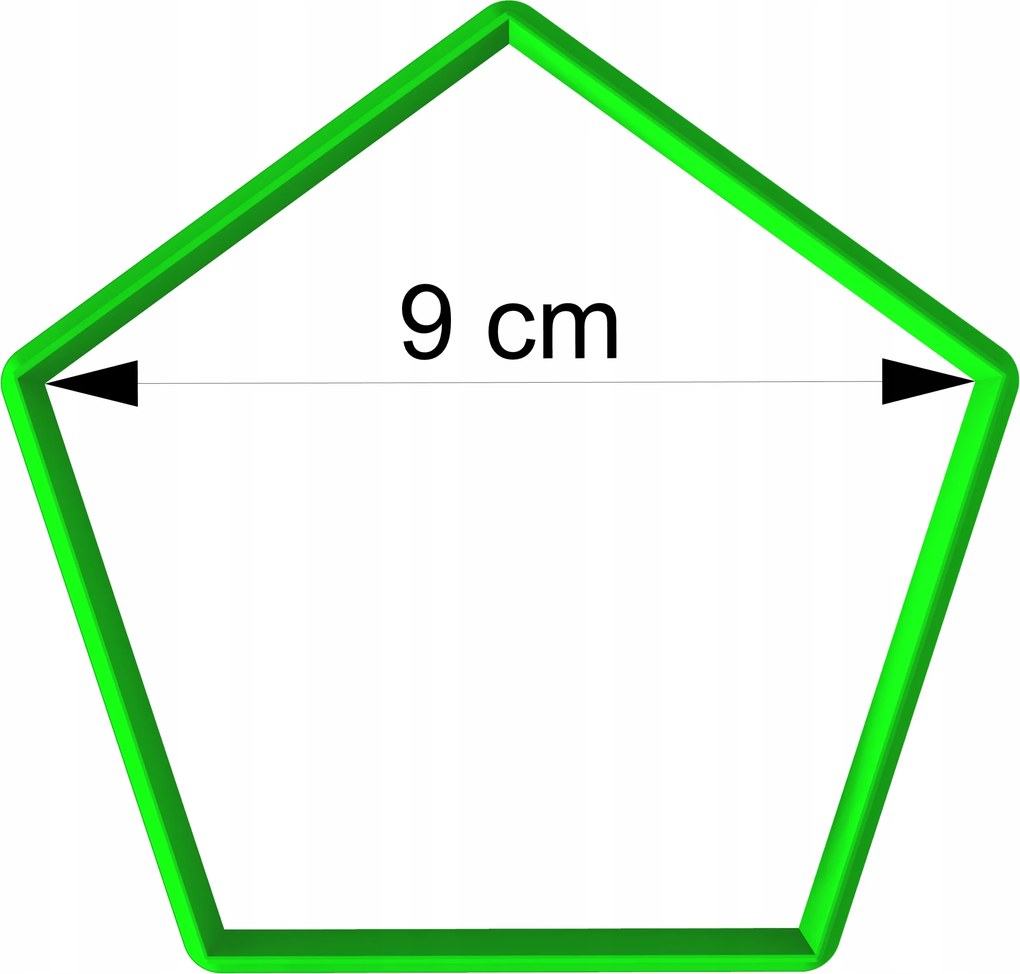 Forma Lyukasztó Mézeskalács kiszúró geometrikus figurák Ötszög 9cm