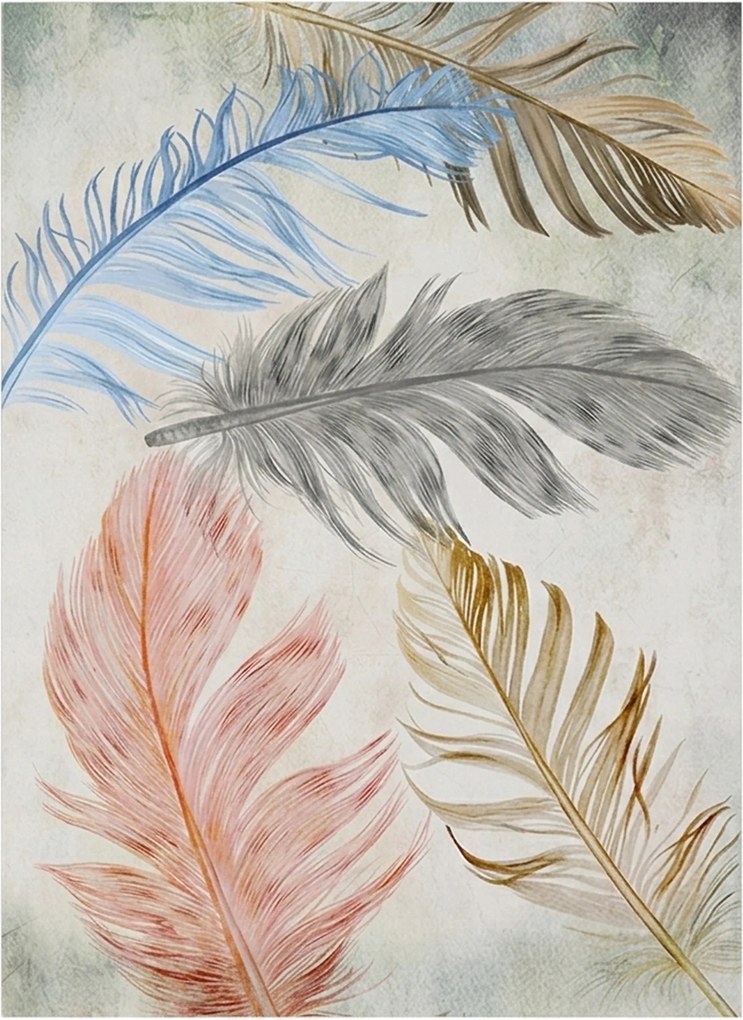 Szőnyeg 160X220 CM Hálószoba Nappaliba Divatos Modern Csúszásgátló Tollak