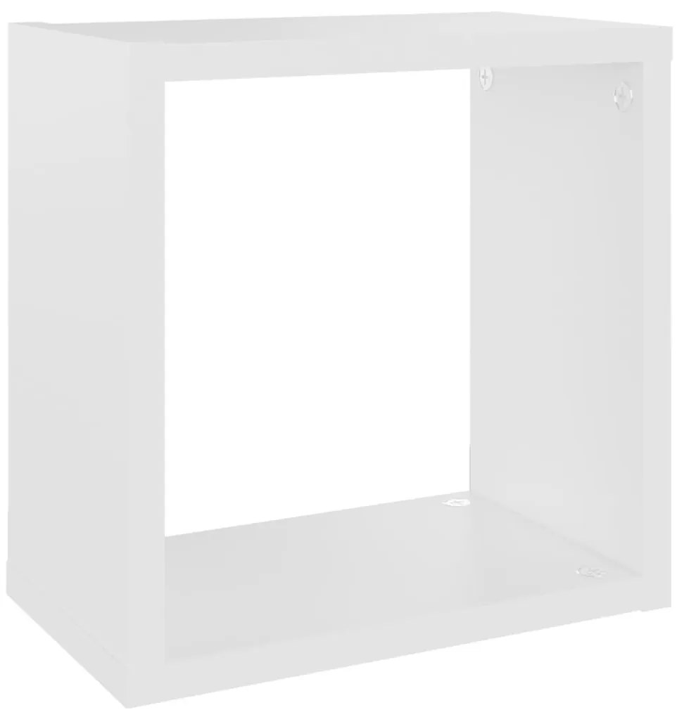 4 db fehér fali kockapolc 26 x 15 x 26 cm