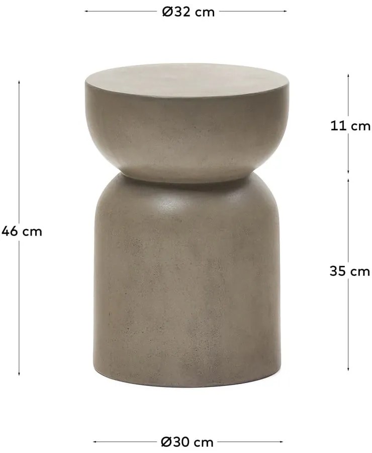 Beton kerek kerti kisasztal ø 32 cm Garbet – Kave Home
