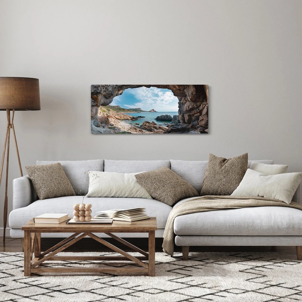 Kép - Barlang a tenger mellett (120x50 cm)