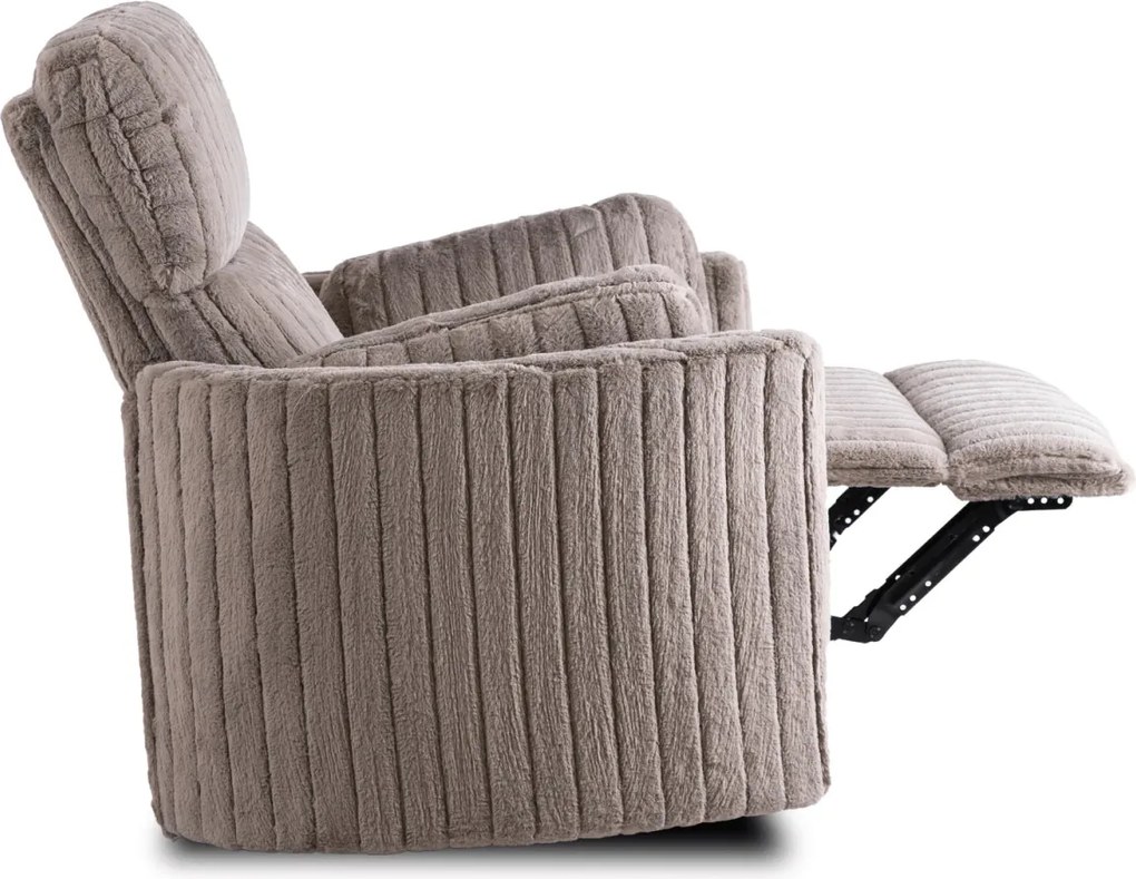 Dönthető fotel szürke plüss szövet, RAUL