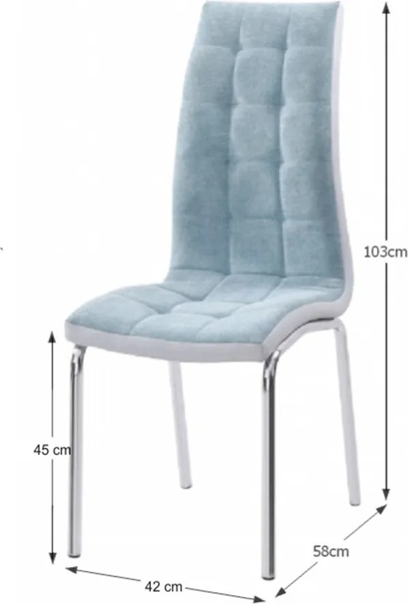 Étkezőszék, szürke/mentol/króm, GERDA NEW