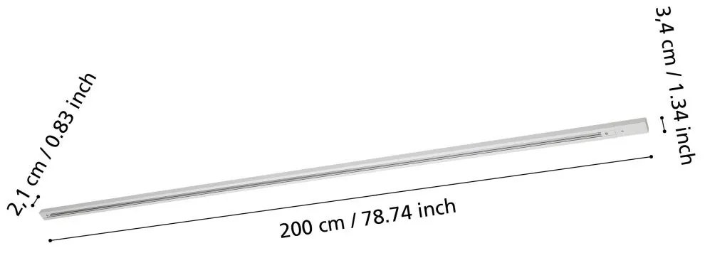 Eglo TB Track L 99735 1-fázisú sín, 2 m