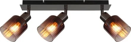 Globo 54313-3 Spotlámpa fém fekete-króm, réz színű/átlátszó színátmenetes üveg búra, HxSzxM: 400x80x180mm, 3x E14 40W 230V izzók nélkül