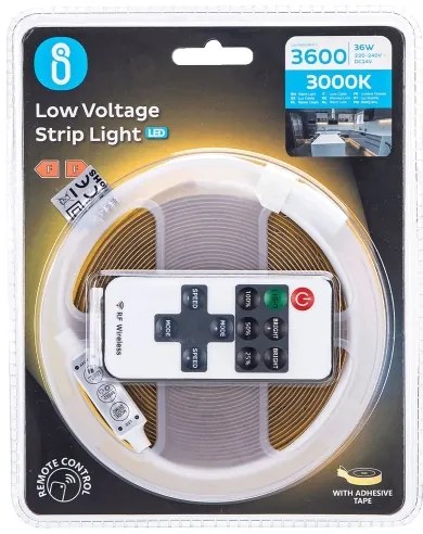 Aigostar - LED Dimmelhető szalag 5m LED/36W/24/230V 3000K + távirányító