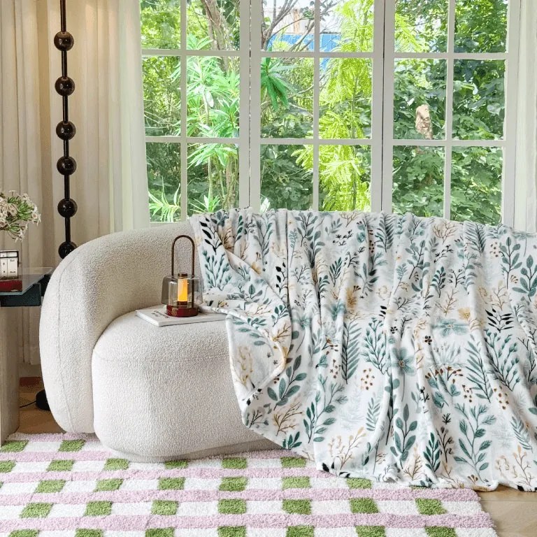 Mikroplüss pléd BOTANELLA, kék Méret: 200 x 220 cm