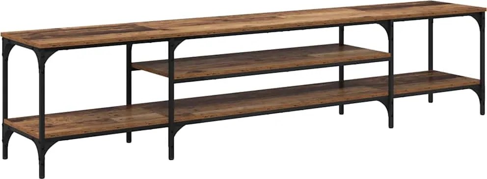 vidaXL TV szekrény Öreg fa 201 x 35 x 45 cm Műszaki fa és vas