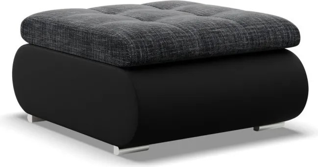 Tokio puff, fonott + műbőr, szürke - fekete