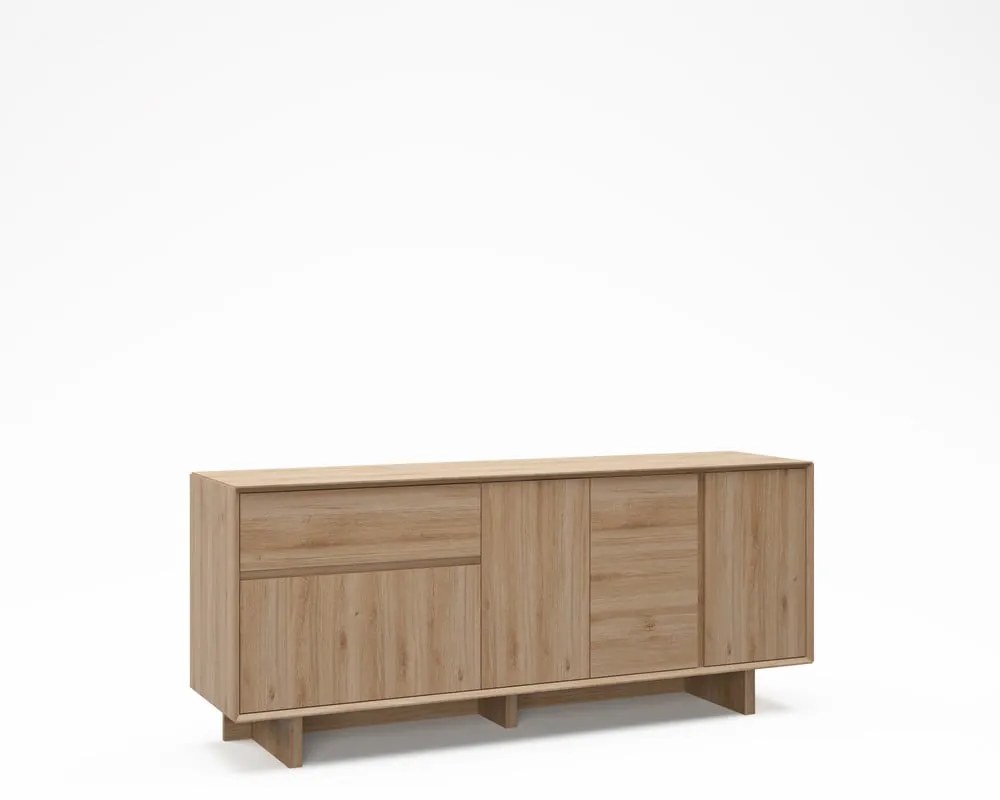 Natúr színű komód tölgyfa dekorral 180x76x45 cm Carpi – Marckeric