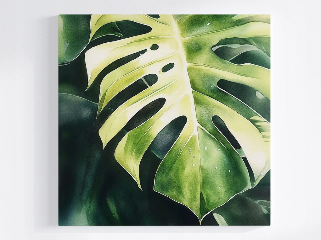 Canvas Vászonkép Növény Zöld Levél Monster Filodendron 40x40