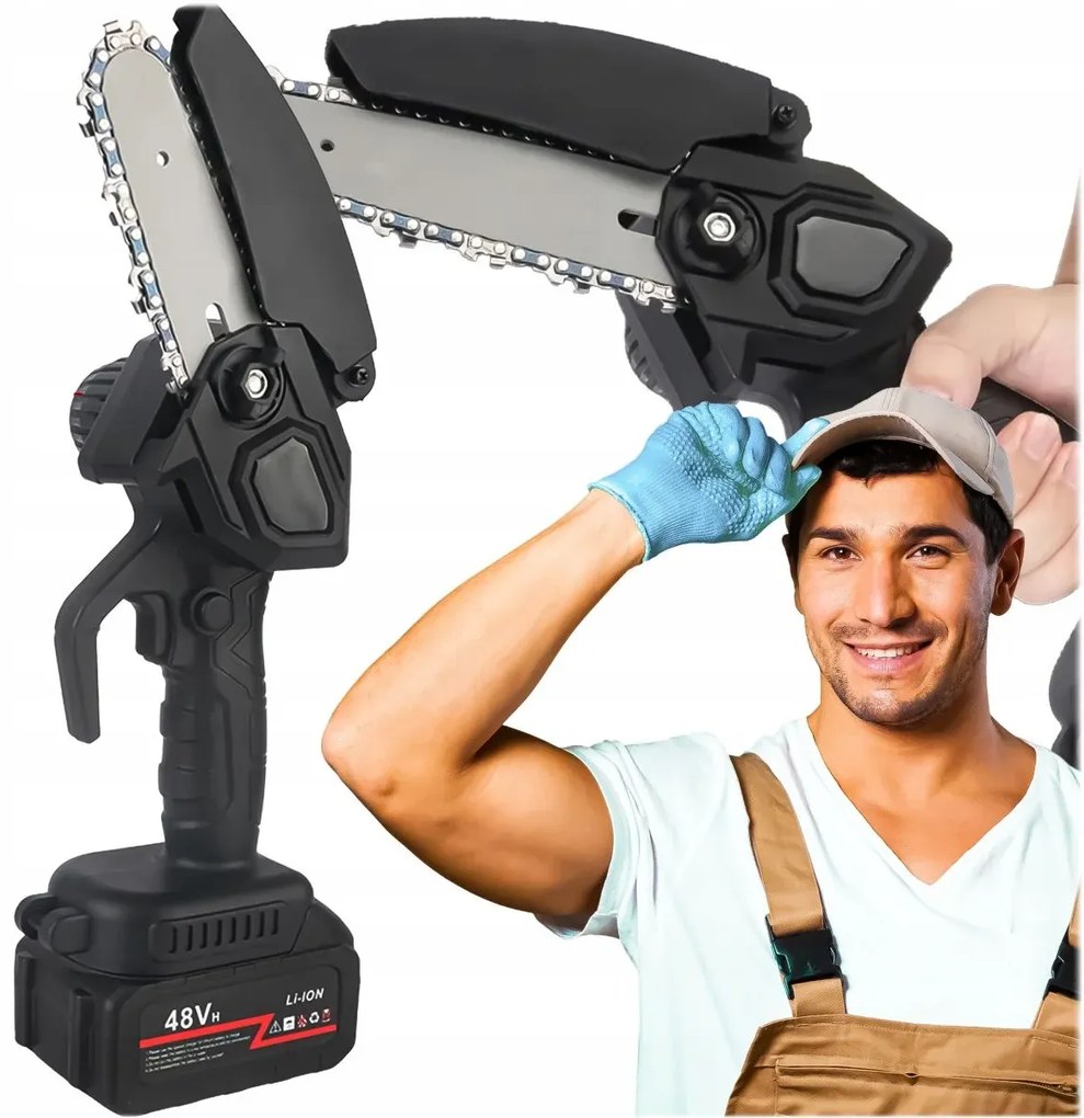 Akkus mini kézifűrész 8″ MDHL M677 + 21 V-os akkumulátor + praktikus koffer + tartozékok