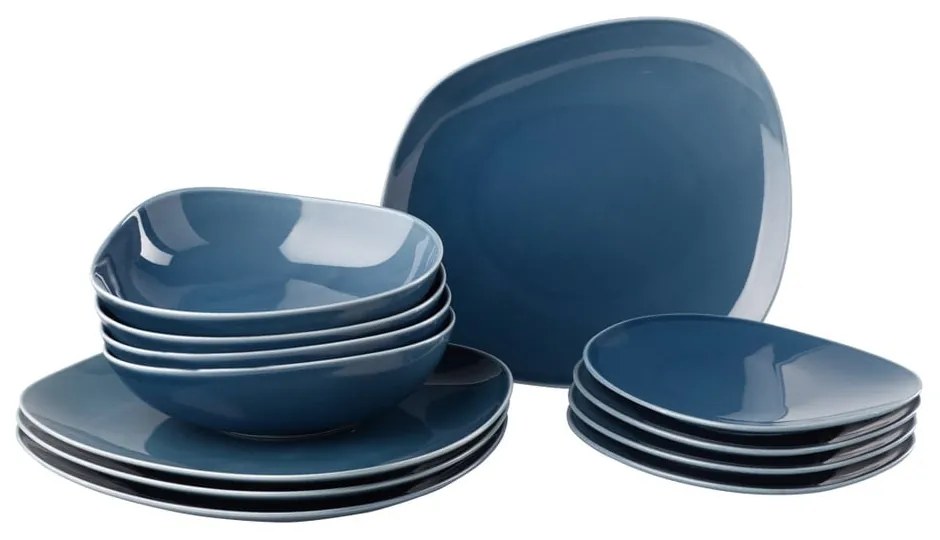 Like Organic 12 db-os világoskék porcelán tányér készlet - Villeroy & Boch