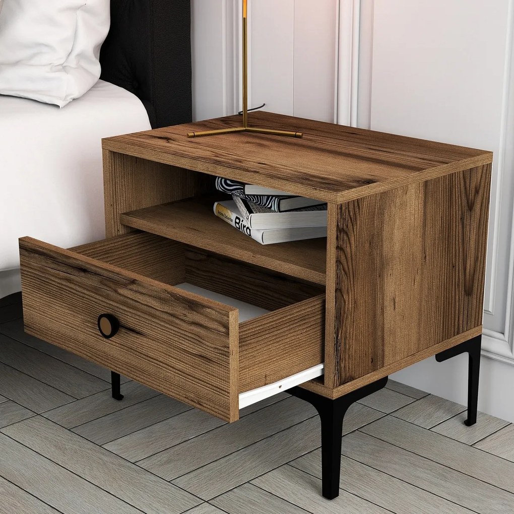 Lizbon Walnut éjjeliszekrény