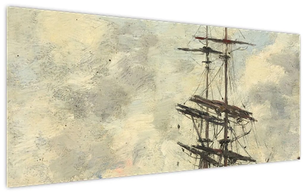 Kép - Eugène Boudin, Ship on the Touques, reprodukciók (120x50 cm)