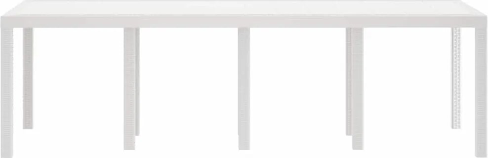 vidaXL Kerti Asztal Fehér 250 x 100 x 73 cm polirattan