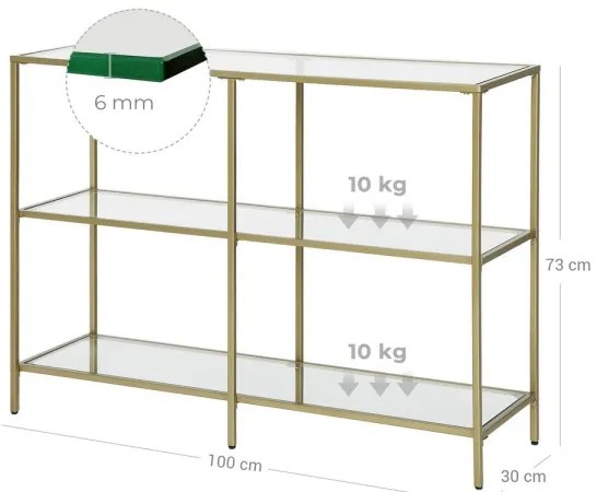 CIREL aranyszínű konzolasztal