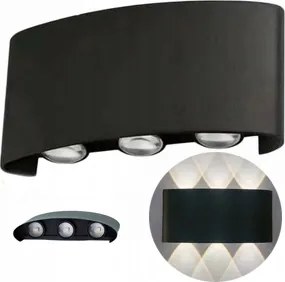 Homlokzati Fali Lámpa Kültéri Lámpa Fekete Felső Alsó 6W IP54