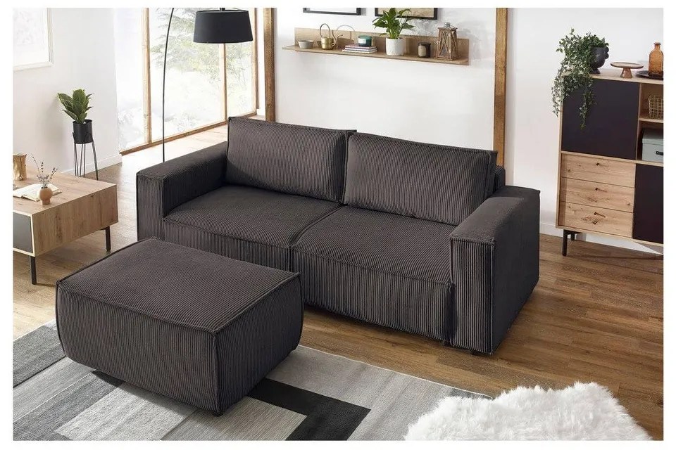 Szürkésbarna kordbársony lábtartó Nihad – Bobochic Paris