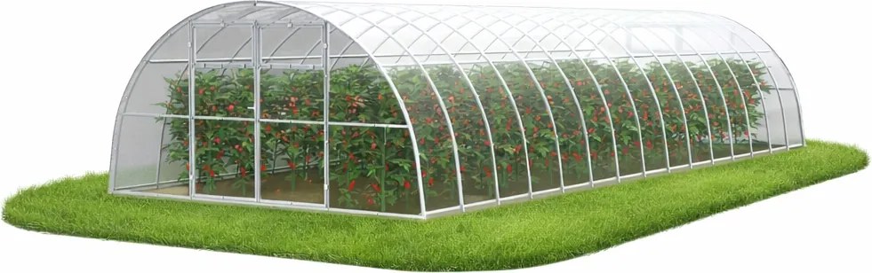 Polikarbonát üvegház Kerti alagút 4x10 m profilok 40x20 polikarbonát 6mm