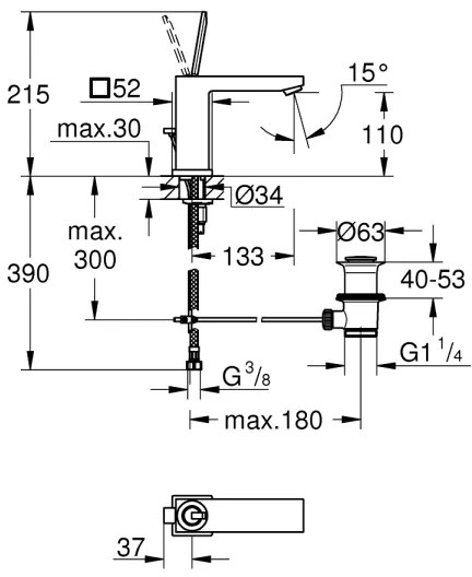 GROHE 23657000 - EUROCUBE JOY mosdócsaptelep, M méretű, fényes króm