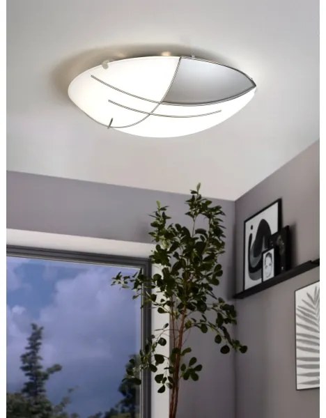 EGLO 89758 - RAYA fali/mennyezeti lámpa 1xE27/60W ezüst/fehér