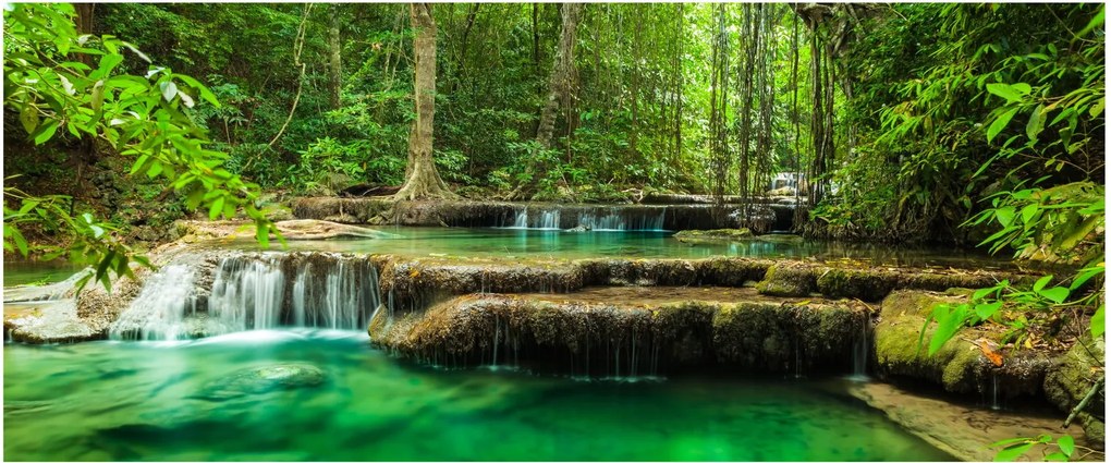 Kép - Erawan vízesés Kanchanaburiban, Thaiföldön (120x50 cm)