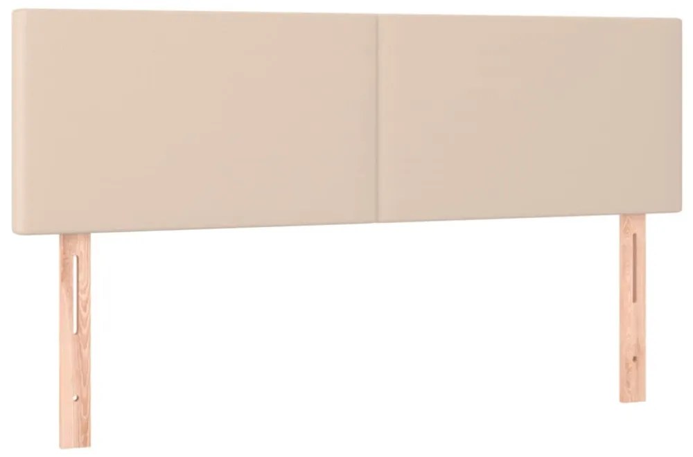 cappuccino színű műbőr rugós ágy matraccal és LED-del 140x200cm