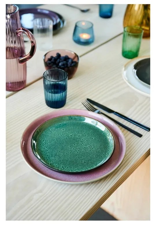 Zöld-fekete desszertes kőedény tányér ø 21 cm Gastro Green/Black – Bitz