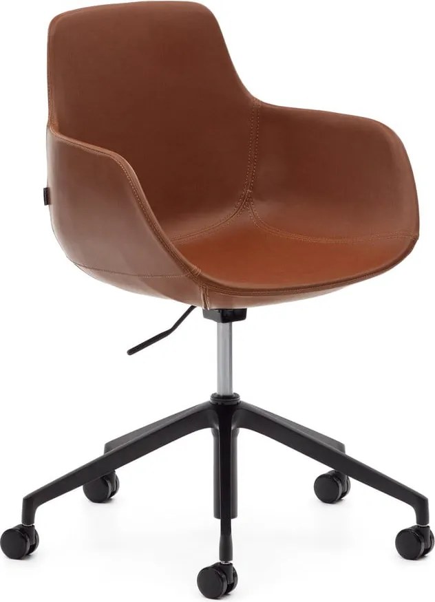 Konyakbarna bőrutánzat irodai szék Tissiana – Kave Home
