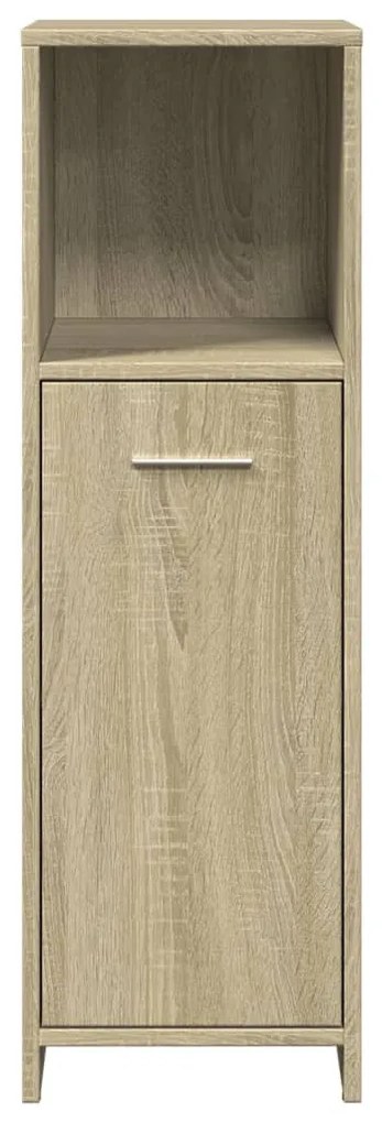 sonoma tölgy színű szerelt fa fürdőszobaszekrény 30x30x95 cm