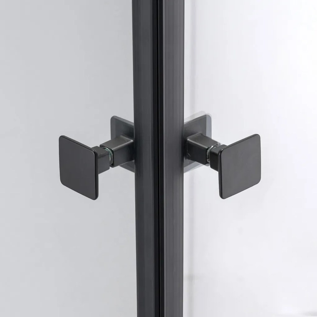 Stuxi Bari Duo Black 100x100 cm szögletes nyílóajtós zuhanykabin, 6 mm vízlepergető üveggel, matt fekete elemekkel