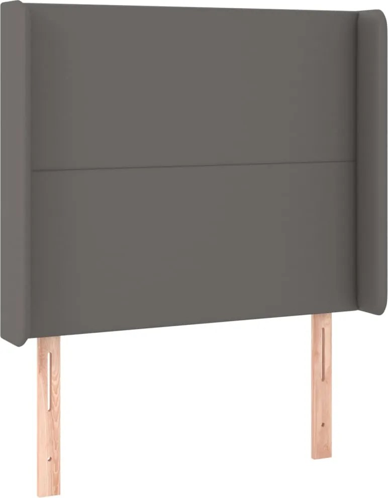 vidaXL szürke műbőr fejtámla szárnyakkal 93x16x118/128 cm