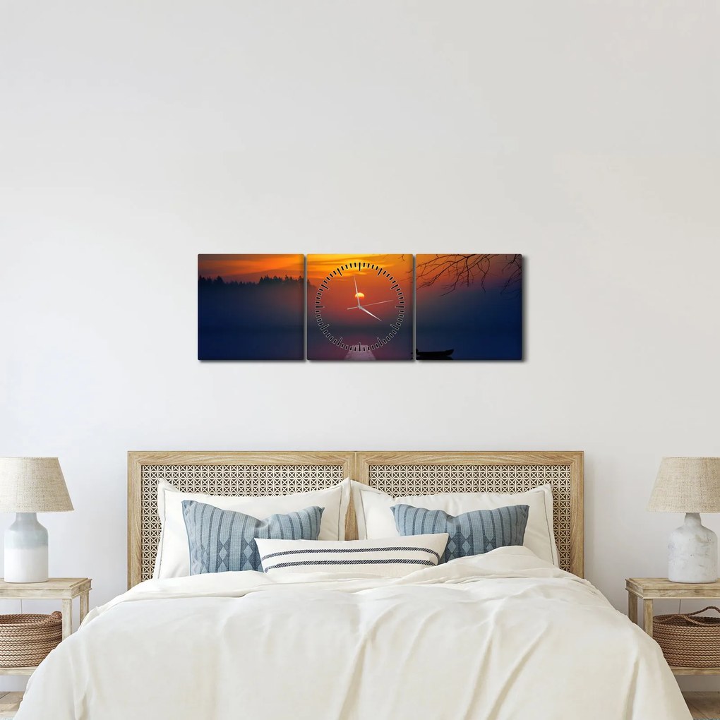 Híd képe naplementekor (órával) (90x30 cm)