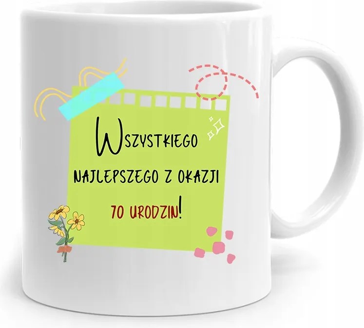 Bögre Tökéletes Ajándék Születésnapra 70 70-es 70-es évek fotónyomtatással