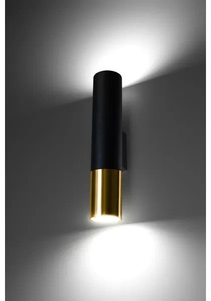 Sollux SL.0950 - Fali lámpa LOOPEZ 2xGU10/10W/230V fekete/arany
