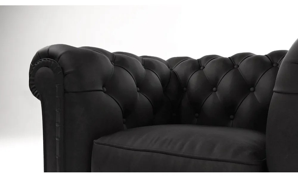 Fekete bársony fotel Cambridge – Ropez
