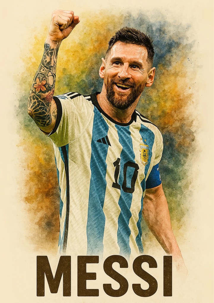 Poszter 30x40 cm focilabda Messi