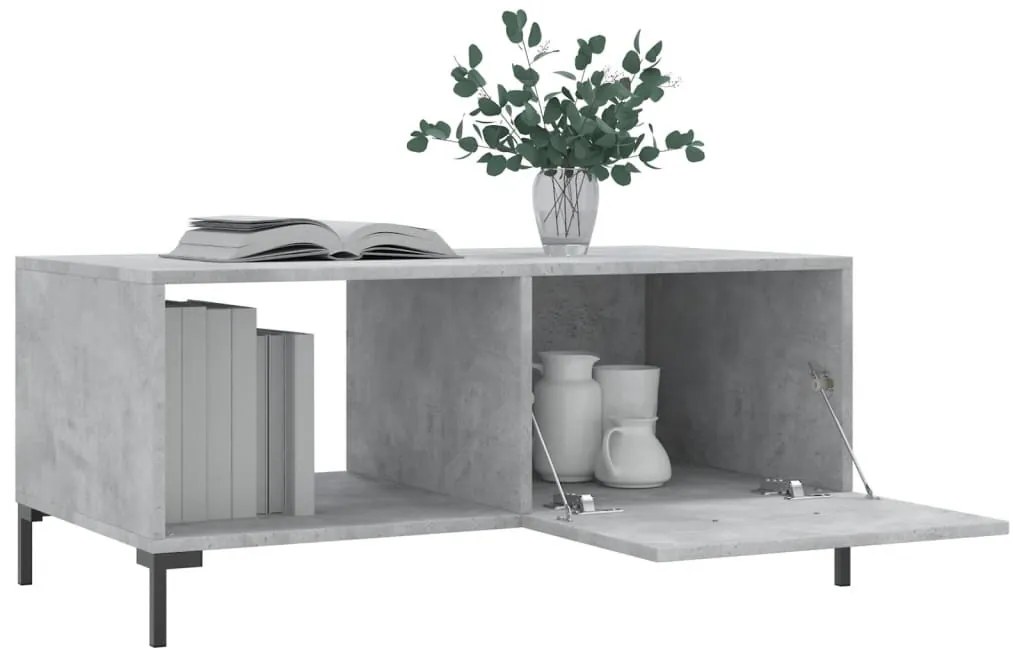 Betonszürke szerelt fa dohányzóasztal 90 x 50 x 40 cm