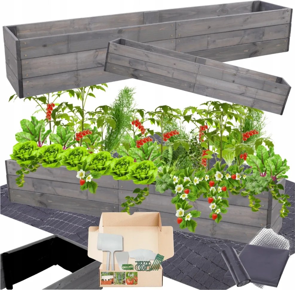 Ágyás magasított zöldséges fa kaspó impregnáló 27x200x30