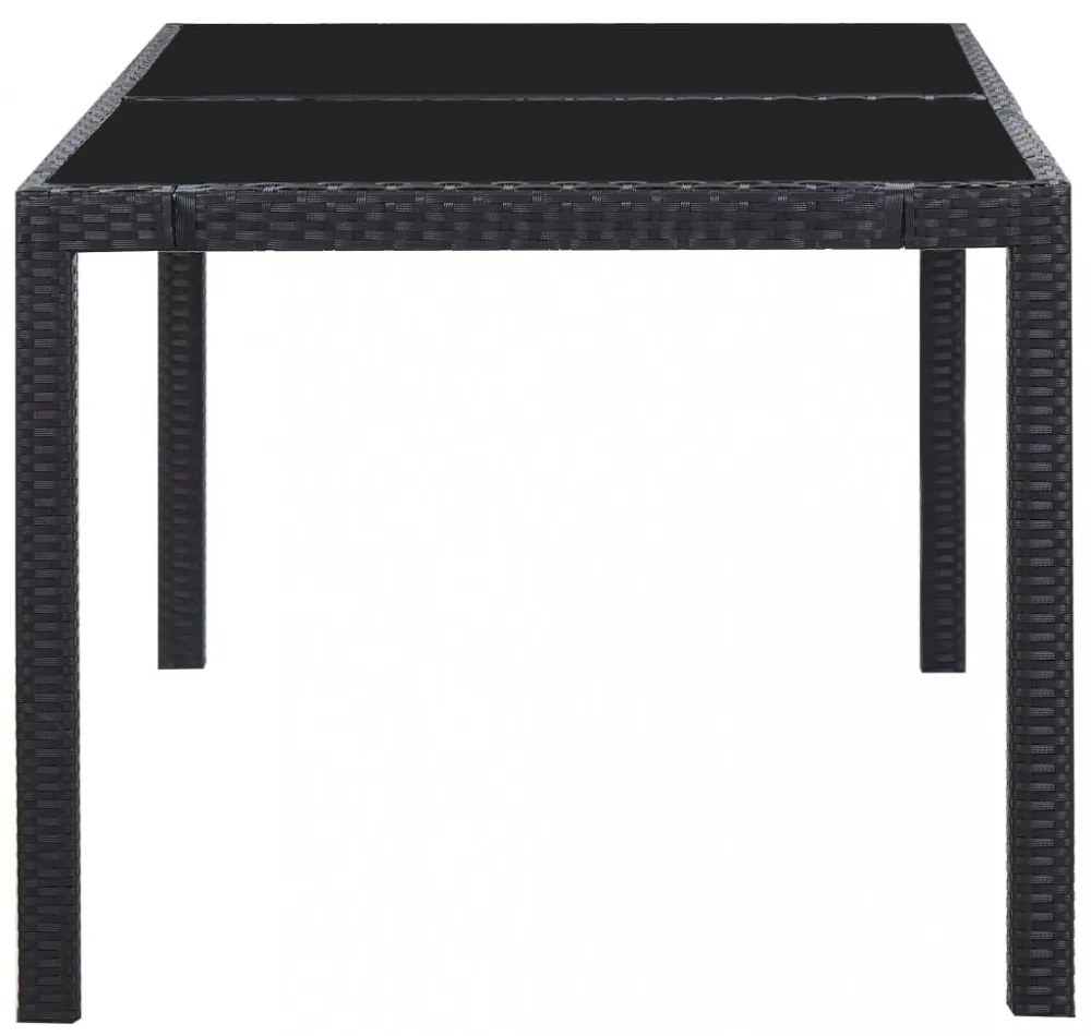 7 részes fekete kültéri polyrattan étkezőgarnitúra