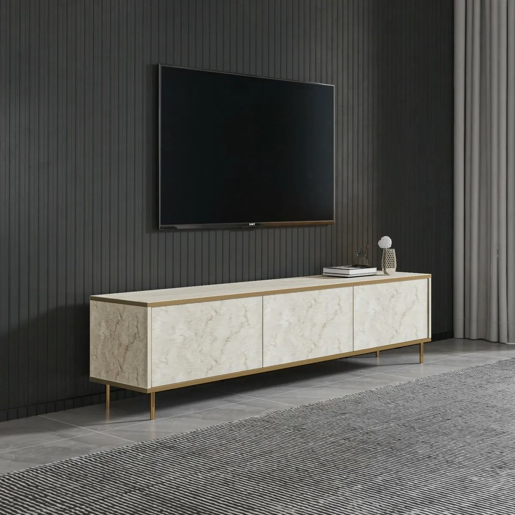 Imaj Travertine and Gold TV-asztal